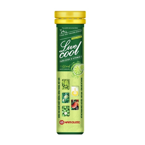 Viên Sủi Thanh Nhiệt Live Cool Hương Chanh 16v*4g