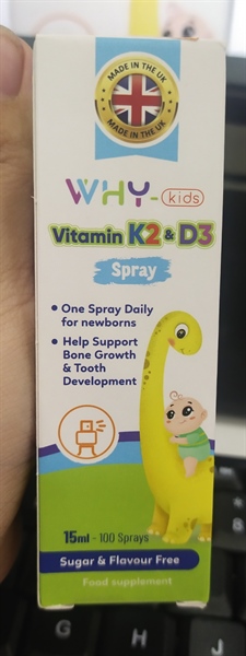 Why Kids vitamin K2&d3 spray 15 ml