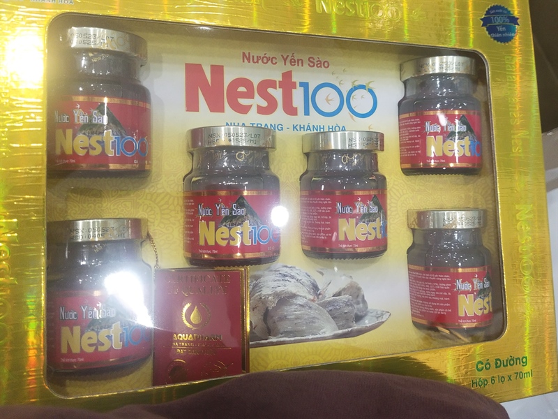 Nước yến sào Nest 100 có đường hộp 6 hũ