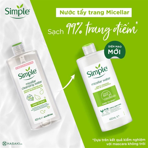 Tẩy trang Simple cho da nhạy cảm