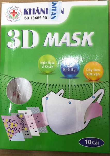 Khẩu trang 3D Khánh An 10 cái
