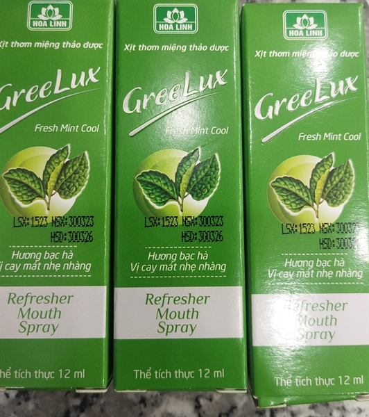 Xịt thơm miệng thảo dược Greelux xanh lá cây 12 ml