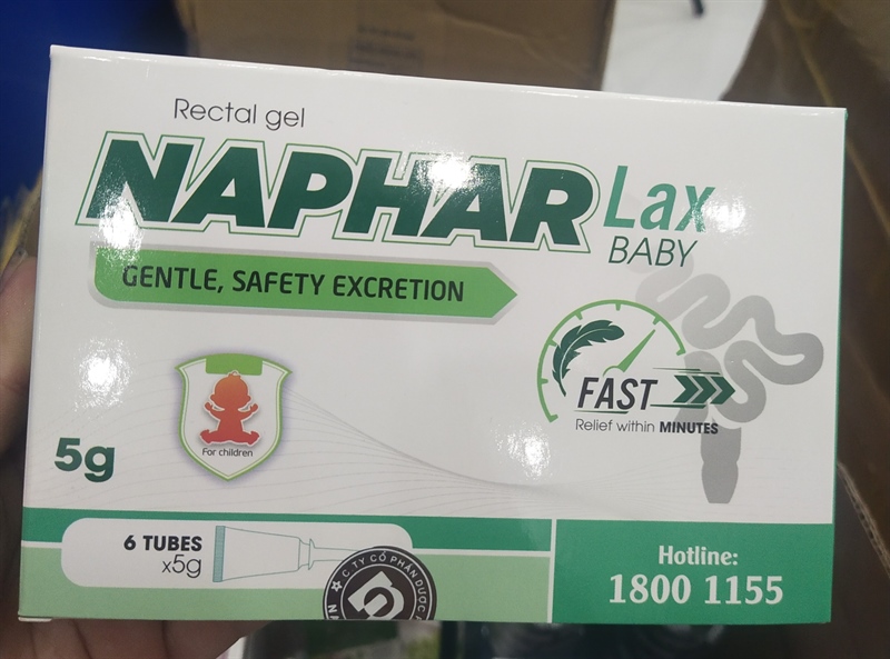 Gel thụt trực tràng Naphar lax trẻ em 5g
