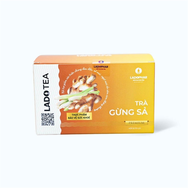 Trà gừng sả premium Ladotea 20 gói