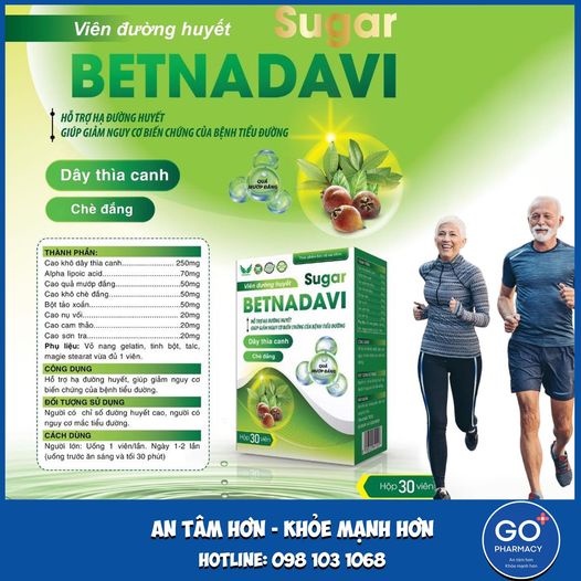 Viên đường huyết Sugar Betnadavi 30 viên