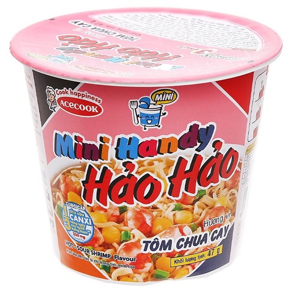 Mì Ly Mini Hảo Hảo Handy Tôm Chua Cay 47g