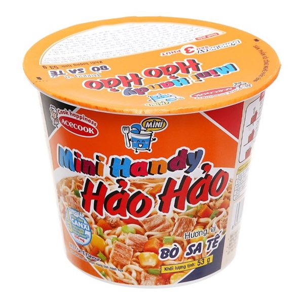 Mì Ly Mini Handy Hảo Hảo Bò Sa Tế 53g