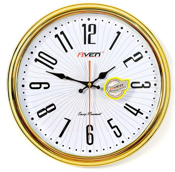 Đồng hồ treo tường 35cm viền vàng mẫu đẹp