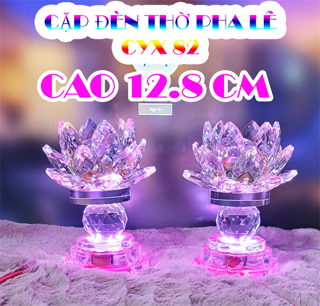 Cặp đèn thờ pha lên cao 12.8cm tự chuyển 7 màu rất đẹp