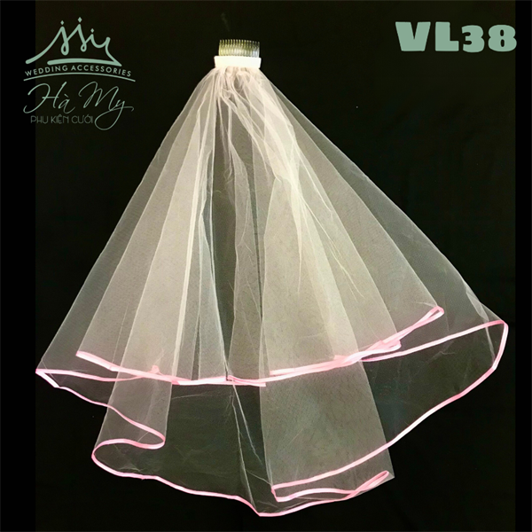 Lúp voan lưới màu hồng có viền 70cm