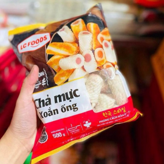 CHẢ MỰC XOẮN ỐNG LC FOODS 500 G