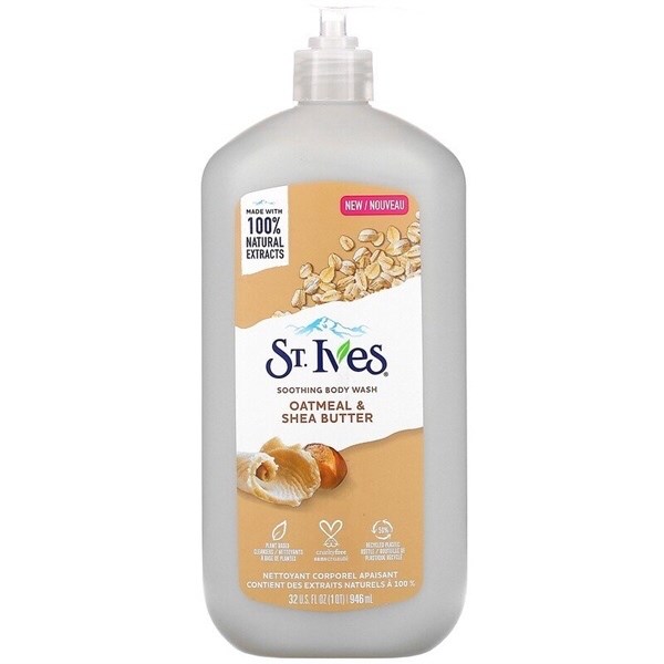 SỮA TẮM YẾN MẠCH VÀ BƠ ST.IVES SOOTHING BODY WASH OATMEAL & SHEA BUTTER 32 OZ 946ML-duoc-ban-tai-Tạp Hoá Thái Lan