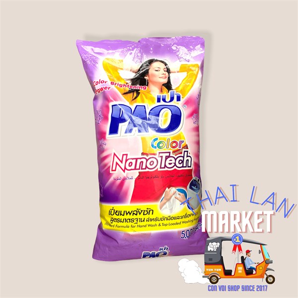 BỘT GIẶT PAO COLOR tím NANO TECH THÁI LAN 5 KG-duoc-ban-tai-Tạp Hoá Thái Lan