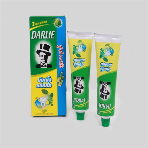 Kem đánh răng Darlie Tây đen hương bạc hà Thái Lan hộp 2 tuýp x 150g-duoc-ban-tai-Tạp Hoá Thái Lan