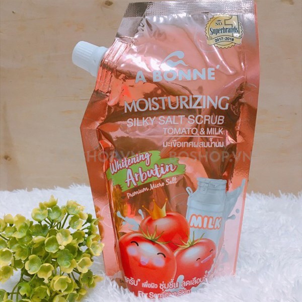 MUỐI TẮM TẨY TẾ BÀO CHẾT A BONNE MOISTURIZING SILKY SALT SCRUB TOMATO & MILK 350GR-duoc-ban-tai-Tạp Hoá Thái Lan