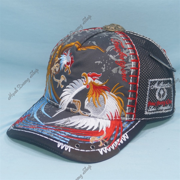 Nón kết lưới cao cấp thêu song kê 2 con gà trống Four Forty One