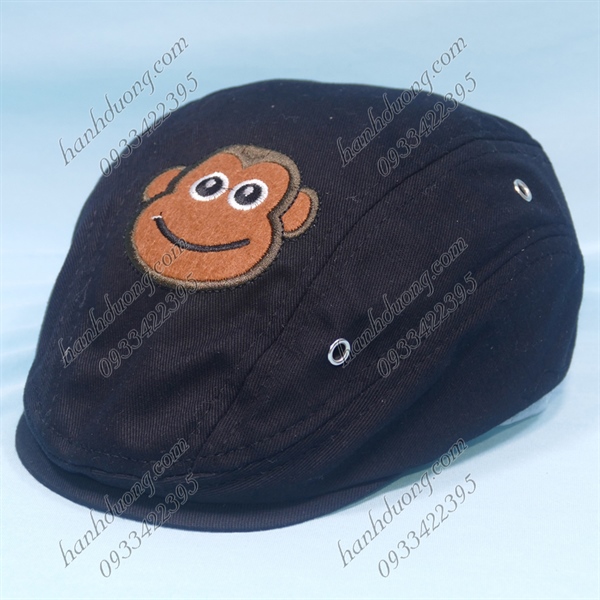 Nón mỏ vịt trẻ em từ 1 - 3 tuổi thêu hình mặt gấu (Khỉ)