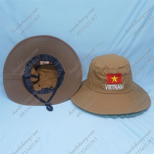 Nón tai bèo nam Việt Nam vành rộng chống nắng, có nút bấm thích hợp cho ace làm ngoài trời hoặc đi mùa hè xanh.