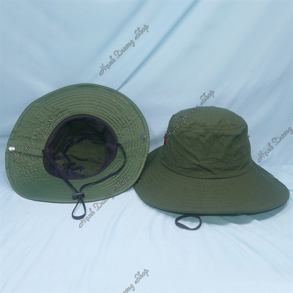 Nón tai bèo nam không thêu vành rộng chống nắng, có nút bấm (NBN06)