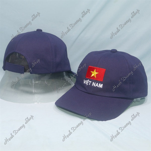Nón kết thêu lá cờ Việt Nam có khóa dán phía sau vòng đầu 56-60cm