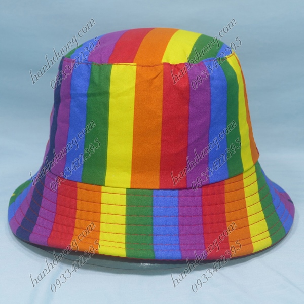 Nón bucket tai bèo mũ đi biển 7 sắc cầu vồng