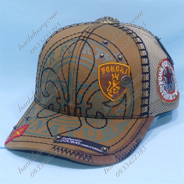 Nón kết lưới cao cấp thêu con ngựa Four 41 đóng nút rồng