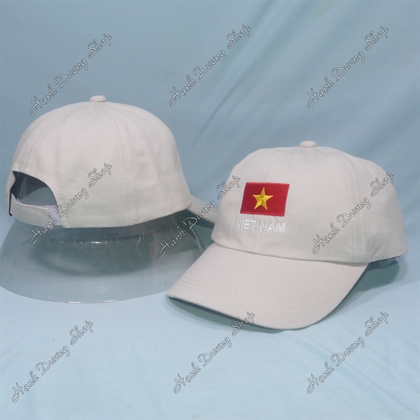 Nón kết thêu lá cờ Việt Nam có khóa dán phía sau vòng đầu 56-60cm