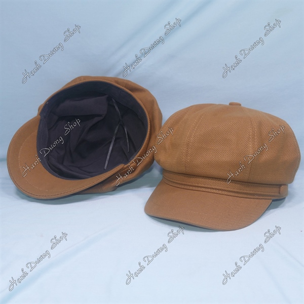 Nón mỏ vịt nữ trơn không thêu, nón beret nữ hàng quảng châu phong cách cổ điển, nón nồi nữ, nón bí ngô, nón beret họa sĩ hàng quảng châu vòng đầu 57-58cm có 2 dây rút giảm size đầu