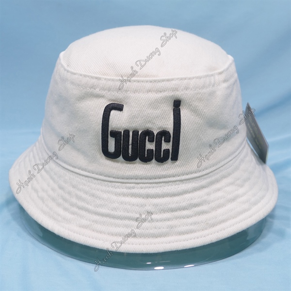 Nón tai bèo jean thêu chữ Gucci vòng đầu từ 57-58cm vải jean cao cấp