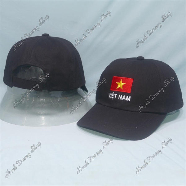 Nón kết thêu lá cờ Việt Nam có khóa dán phía sau vòng đầu 56-60cm