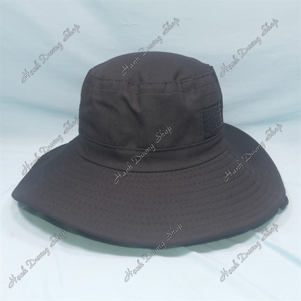 Nón tai bèo nam có lưới 2 bên hông vành rộng 9 cm trơn không thêu vòng đầu 57-58cm