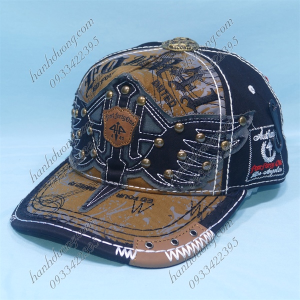 Nón kết cao cấp Four 41 đóng nút rồng kết vá da có nút bấm da xịn sò