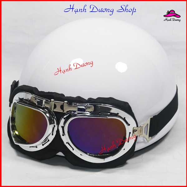 Nón bảo hiểm Aka nữa đầu có kính Phi Công chất liệu nhựa ABS cứng cáp gọn nhẹ