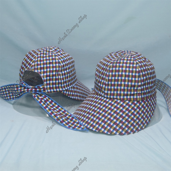 Nón chống nắng có nơ phía sau chất liệu vải cotton thoáng mát