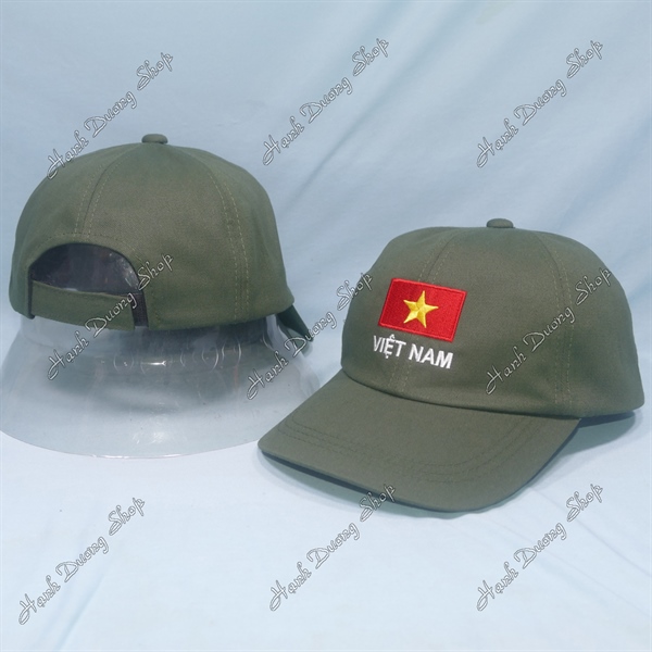 Nón kết thêu lá cờ Việt Nam có khóa dán phía sau vòng đầu 56-60cm