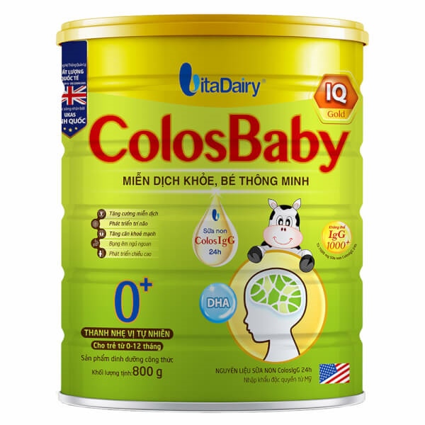 Sữa bột Colos Baby Gold số 0+ 800g