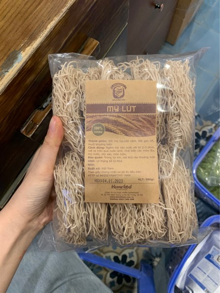 Homefood Mì lứt 玄米 めん Brown rice noodle 500gr