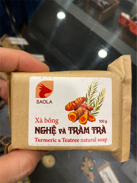 Saola xà bông nghệ tươi tràm trà サオラ フレッシュターメリック ティーツリーソープ