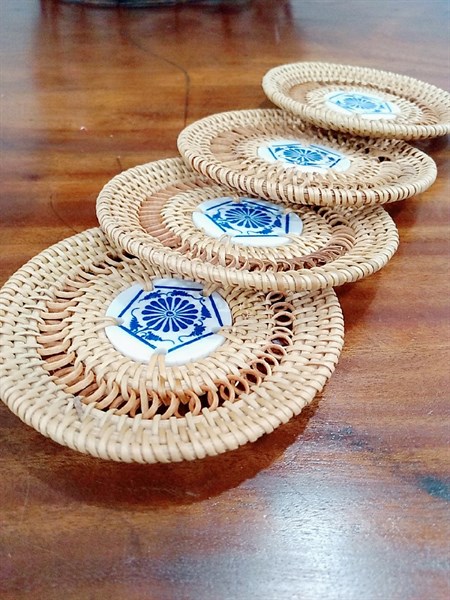 KEIKO Lót ly mây phối sứ