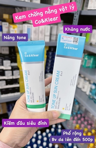 Kem chống nắng nâng tone Co&Klear - Full VAT