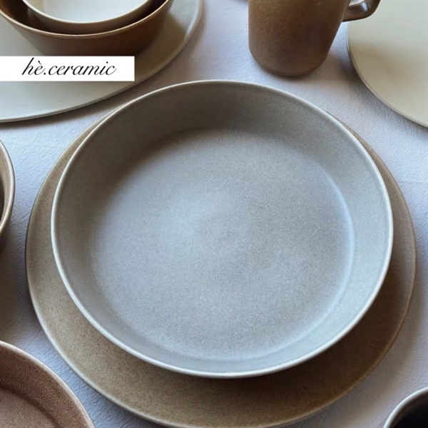 Dĩa sâu lòng - Camay - Xám - 22.5 x 4.7cm