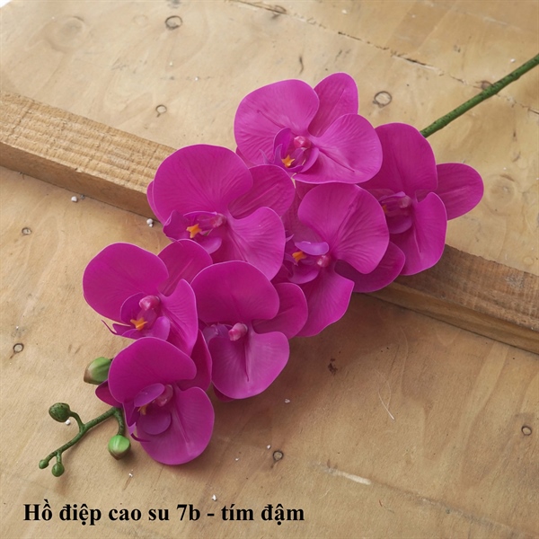Hồ điệp cao su 7b - tím đậm - Hồ điệp, lan - Hoa Lụa Vân Vượng