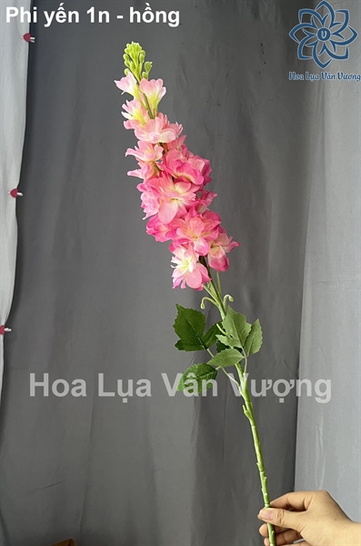 Phi yến 1n - hồng - Hoa cành dài - Hoa Lụa Vân Vượng