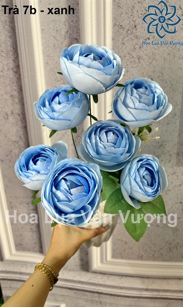 Trà 7b - xanh - Hoa cành ngắn - Hoa Lụa Vân Vượng