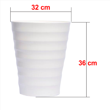 Chậu cây - Tròn trắng đại - Lọ hoa - Hoa Lụa Vân Vượng