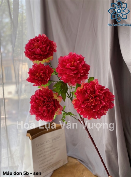 Mẫu đơn 5b - Sen - Hoa cành dài - Hoa Lụa Vân Vượng