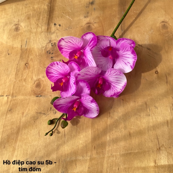 Hồ điệp cao su 5b - tím đốm - Hồ điệp, lan - Hoa Lụa Vân Vượng