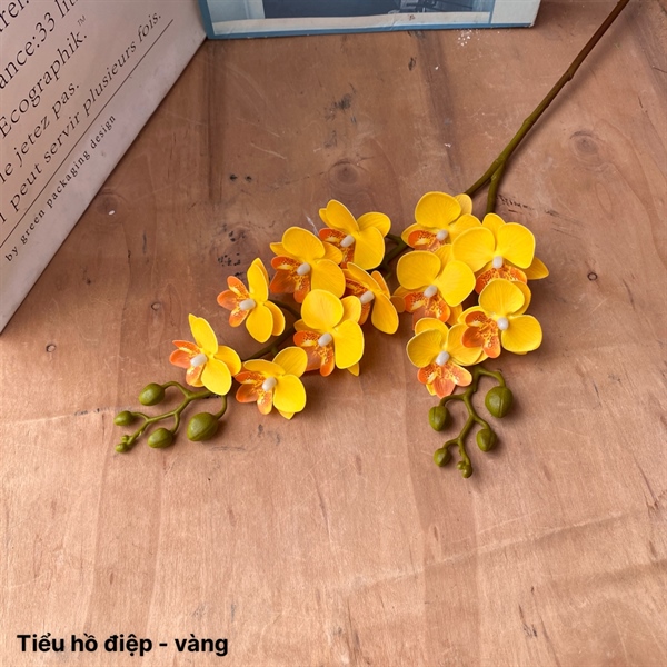 Tiểu hồ điệp - vàng - Hồ điệp, lan - Hoa Lụa Vân Vượng