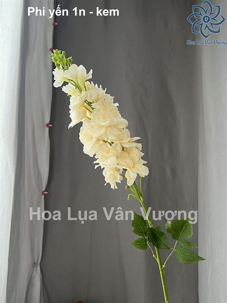 Phi yến 1n - kem - Hoa cành dài - Hoa Lụa Vân Vượng