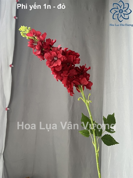Phi yến 1n - đỏ - Hoa cành dài - Hoa Lụa Vân Vượng
